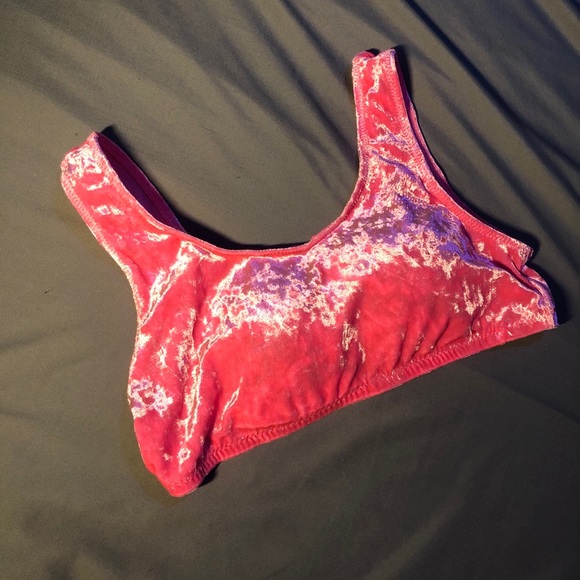 “Birds of Prey” Spirit pink velvet bra-let - Picture 3 of 5